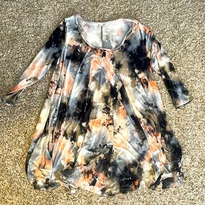 3/4 sleeve 1X short dress